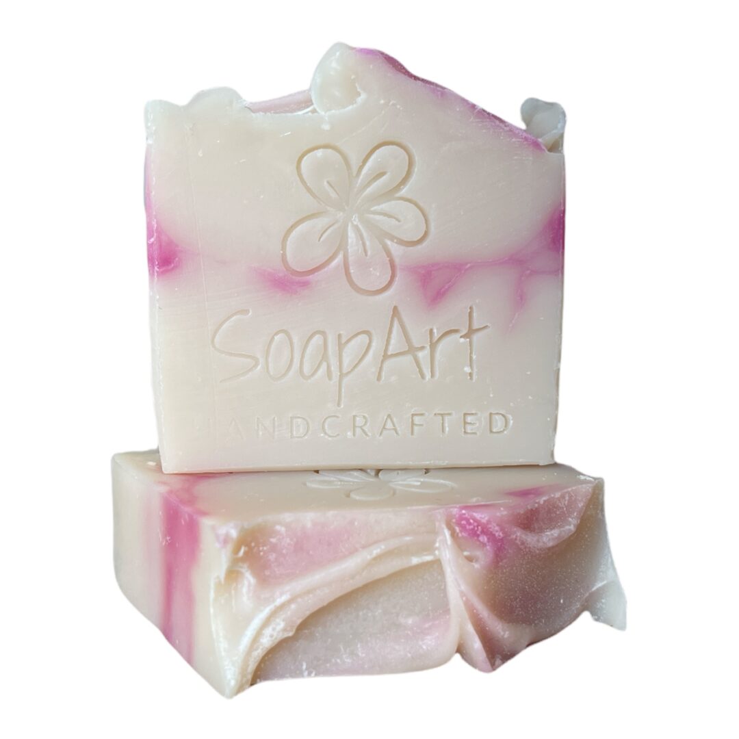 Satin with rose handmade soap