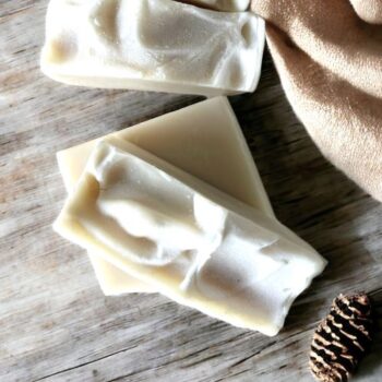 Handmade soap with sweet orange and pine essential oils
