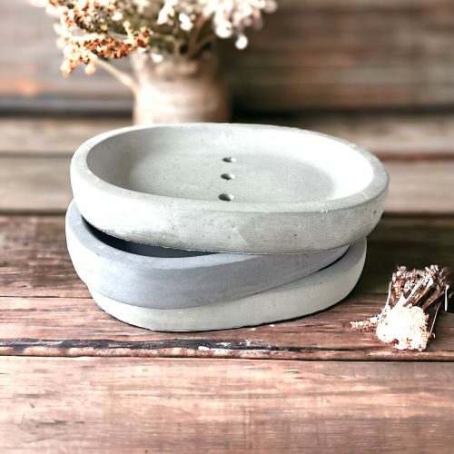Cement soap dish - Oval